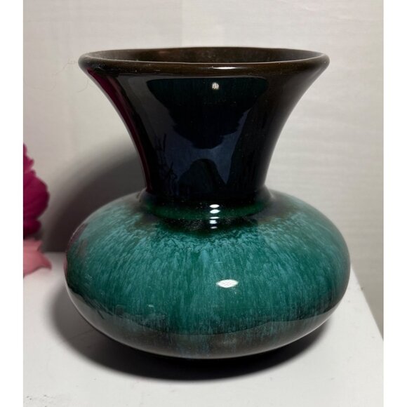 Vtg Blue Mountain Pottery Swan Planter Vase Green Drip Glaze 6 x 8" Canada MCM - Picture 9 of 11